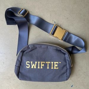 SWIFTIE Hip Bag- Blue , Gold Metal Fanny Pack w/Adjustable Strap- Taylor Swift